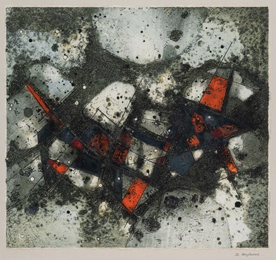 Lot 110 - DAVID HAZELWOOD (1932-1994) ABSTRACT GREEN AND...