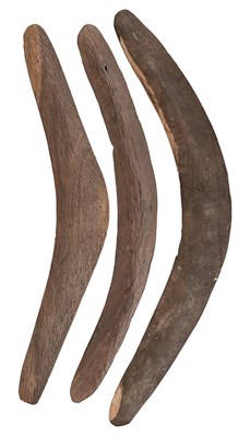 Lot 201 - THREE AUSTRALIAN ABORIGINAL BOOMERANGS, 19TH CENTURY