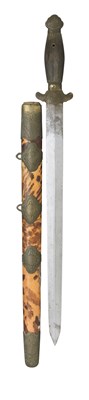 Lot 25 - A CHINESE QUING DYNASTY TORTOISESHELL AND BRASS-MOUNTED SWORD
