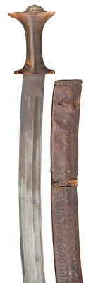 Lot 59 - AN ABYSSINIAN SWORD (SHOTEL) WITH RHINOCEROS HILT