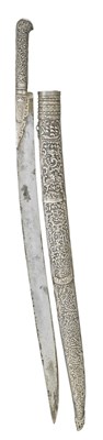 Lot 64 - AN OTTOMAN BALKAN SILVER-MOUNTED SHORTSWORD (YATAGHAN)