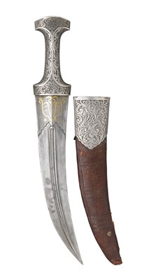 Lot 70 - **AN OTTOMAN SILVER-MOUNTED DAGGER (JAMBIYA)