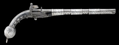 Lot 123 - ** A 22 BORE CAUCASIAN MIQUELET-LOCK PISTOL