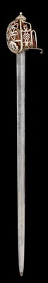Lot 156 - A FINE AND RARE SCOTTISH BACKSWORD WITH SILVER BASKET HILT