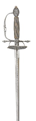 Lot 177 - A DUTCH SMALL-SWORD WITH CHISELLED STEEL HILT