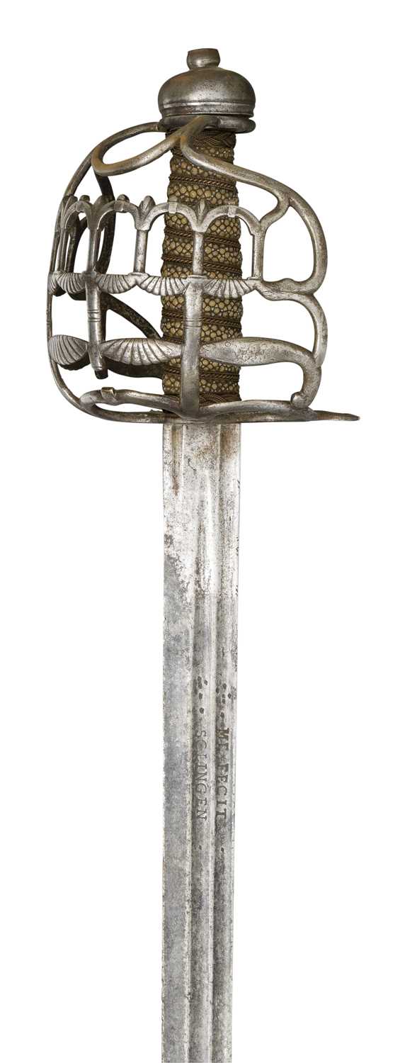 Lot 209 - A RARE BRITISH MILITARY BASKET-HILTED
