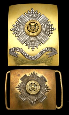 Lot 248 - **A SHOULDER BELT PLATE AND A WAIST BELT PLATE TO THE ROYAL SCOTS