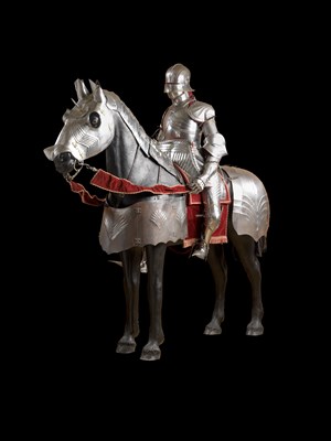 Lot 266 - A LIFE-SIZED FULL ARMOUR FOR MAN AND HORSE IN THE GERMAN HIGH GOTHIC STYLE OF CIRCA 1490-1510