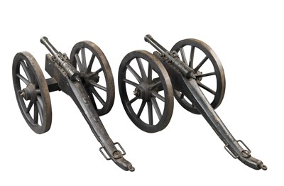 Lot 302 - A PAIR OF BRONZE CANNON
