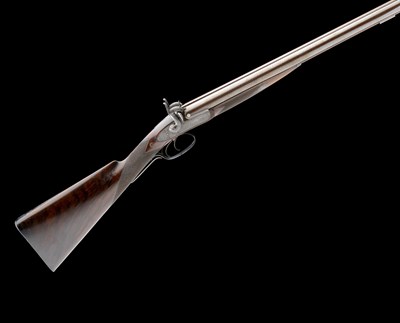 Lot 331 - A 12 BORE D.B. PERCUSSION SPORTING GUN BY CHARLES LANCASTER