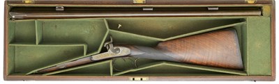 Lot 332 - A CASED 13 BORE D.B. PERCUSSION SPORTING GUN BY BECKWITH LONDON