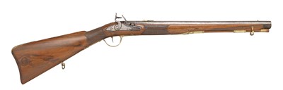 Lot 337 - A 28 BORE ITALIAN FLINTOCK CARBINE BY M. GIVRATTI