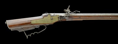 Lot 347 - AN 18 BORE GERMAN WHEEL-LOCK SPORTING RIFLE