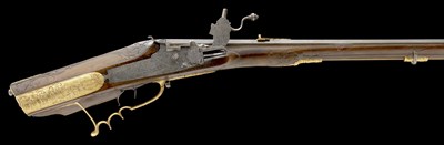 Lot 348 - AN 18 BORE BOHEMIAN WHEEL-LOCK SPORTING RIFLE BY LEOPOLD BECHER