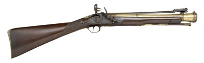 Lot 357 - A FLINTLOCK BLUNDERBUSS BY WILLIAMS