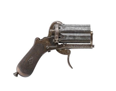 Lot 369 - A 7MM PIN-FIRE PEPPERBOX REVOLVER