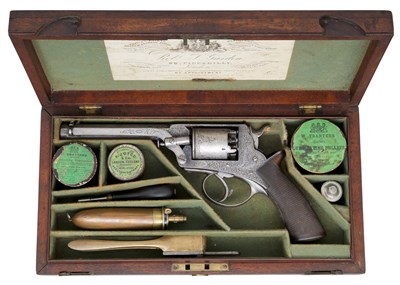 Lot 372 - THE CASED 54 BORE TRANTER PATENT FIVE-SHOT DOUBLE-ACTION PERCUSSION REVOLVER OF HENRY MEREDITH VIBAR