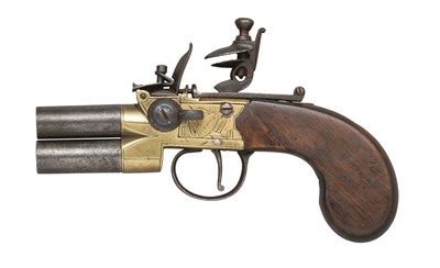 Lot 378 - AN 80 BORE FLINTLOCK TAP-ACTION PISTOL SIGNED H. NOCK