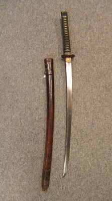Lot 3 - â€¡ A W.W.II JAPANESE SWORD (KATANA)
