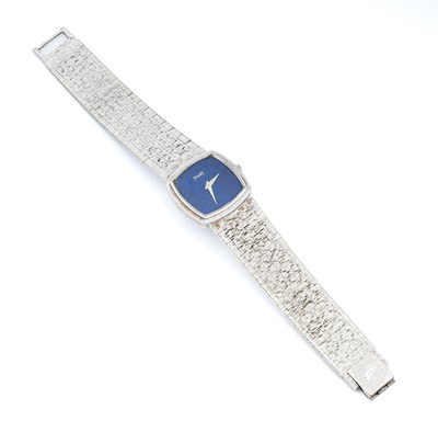 Lot 277 - PIAGET, REF.9231: LADY'S WHITE GOLD BRACELET WATCH, 1970s