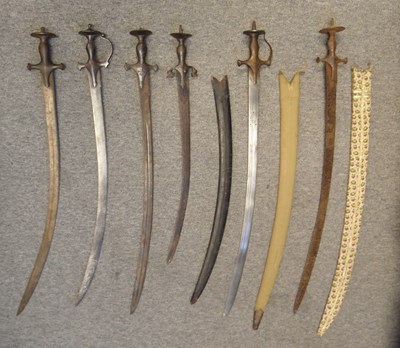 Lot 17 - SIX INDIAN SWORDS (TALWAR)