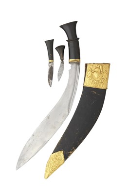 Lot 23 - â€¡ A NEPALESE GURKHA KUKRI KNIFE