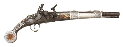 Lot 35 - A NORTH AFRICAN 14 BORE SNAPHAUNCE HOLSTER PISTOL