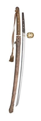Lot 40 - A JAPANESE W.W.II OFFICER'S SWORD (KATANA)