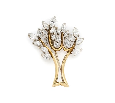 Lot 383 - DIAMOND BROOCH, 1970s