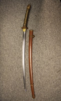 Lot 47 - A JAPANESE W.W.II OFFICER'S SWORD (KATANA)