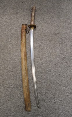 Lot 48 - A JAPANESE W.W.II N.C.O.'S SWORD (KATANA)