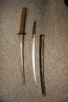 Lot 50 - TWO JAPANESE SHORTSWORDS (WAKIZASHI)