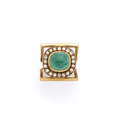 Lot 322 - **R.T.O. 19/09/23*** EMERALD AND DIAMOND RING, 1970s