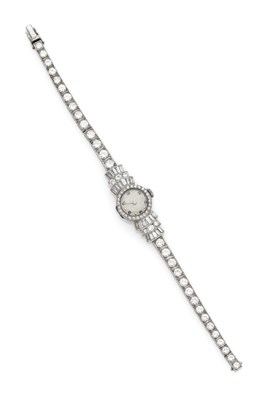 Lot 350 - LADY'S DIAMOND COCKTAIL WATCH, 1950s