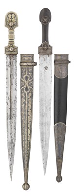 Lot 78 - TWO CAUCASIAN SILVER-MOUNTED DAGGERS (KINDJAL)