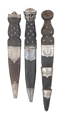 Lot 90 - THREE SCOTTISH DAGGERS (SKIAN DHU)