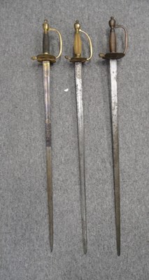 Lot 98 - ËœTHREE 1796 PATTERN INFANTRY OFFICER'S SWORDS