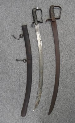 Lot 100 - A 1796 PATTERN LIGHT CAVALRY TROOPER'S SWORD AND ANOTHER SWORD