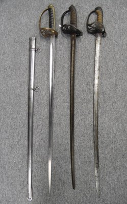 Lot 108 - THREE VICTORIAN 1845 PATTERN INFANTRY OFFICER'S SWORD