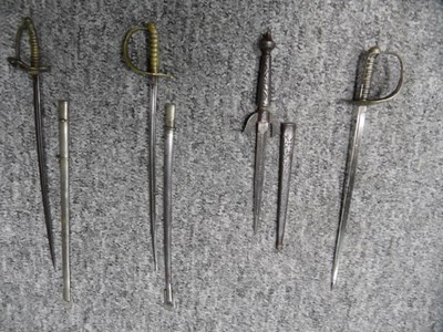 Lot 124 - FOUR MINIATURE SWORDS