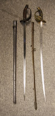 Lot 134 - A MODEL 1889 WURTTEMBERG INFANTRY OFFICER'S SWORD; A MODEL 1889 PRUSSIAN INFANTRY OFFICER'S SWORD