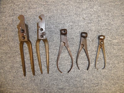 Lot 151 - A BRASS BULLET MOULD FOR A 38 BORE DEANE-ADAMS 1851 MODEL REVOLVER