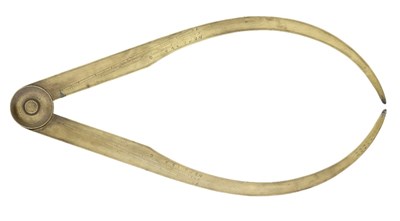 Lot 160 - A LARGE PAIR OF BRASS ARTILLERY CALIPERS BY ADAMS