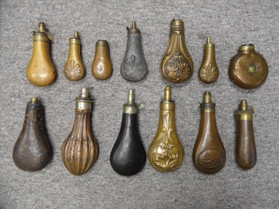 Lot 163 - A LARGE COLLECTION OF POWDER AND SHOT-FLASKS