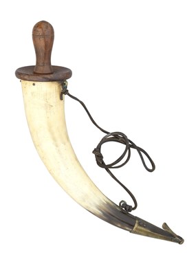 Lot 166 - A GUNNER'S FLASK