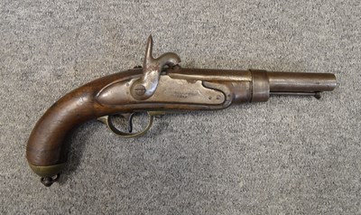 Lot 203 - A BELGIAN .650 CALIBRE PERCUSSION CAVALRY PISTOL