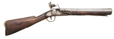 Lot 223 - A FLINTLOCK BLUNDERBUSS