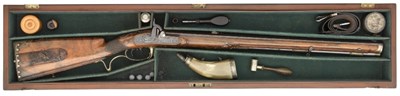 Lot 244 - ËœA CASED .600 CALIBRE PERCUSSION SPORTING RIFLE