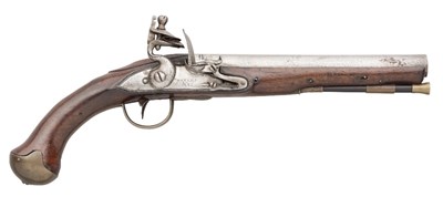 Lot 278 - A 15 BORE FLINTLOCK PISTOL OF LIVERY TYPE BY WATERS & CO