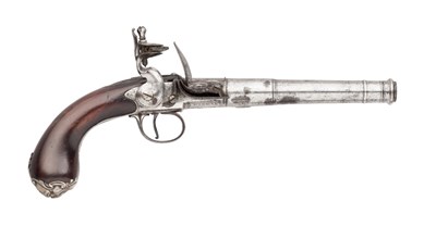 Lot 283 - A 22 BORE FLINTLOCK TURN-OFF PISTOL BY JAMES (1) BARBAR